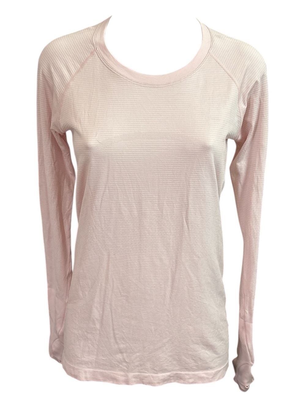 Lululemon Swiftly Tech Long Sleeve 2.0 pastel pink with micro stripes